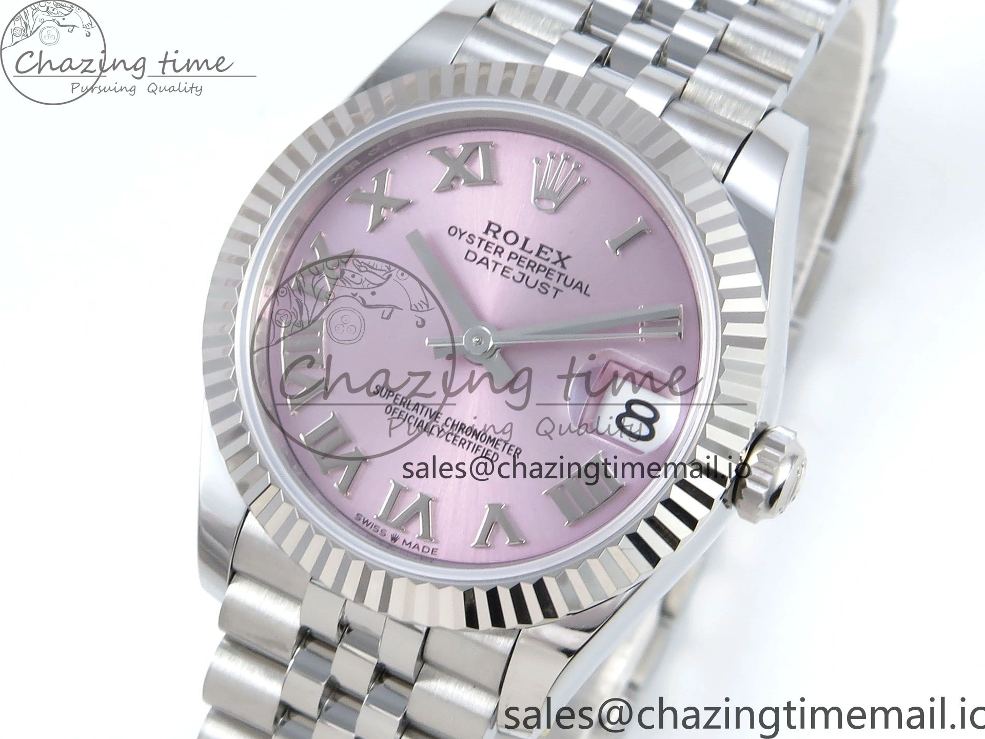 MiroTime 0216 Upgraded DateJust 31 278274 ARF 1:1 Best Edition 904L Steel Pink Roman Dial on SS Jubilee Bracelet ETA 532